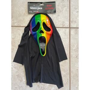 SCREAM MOVIE PRIDE GHOST FACE LIVES MASK WITH HOOD COSTUME NWT